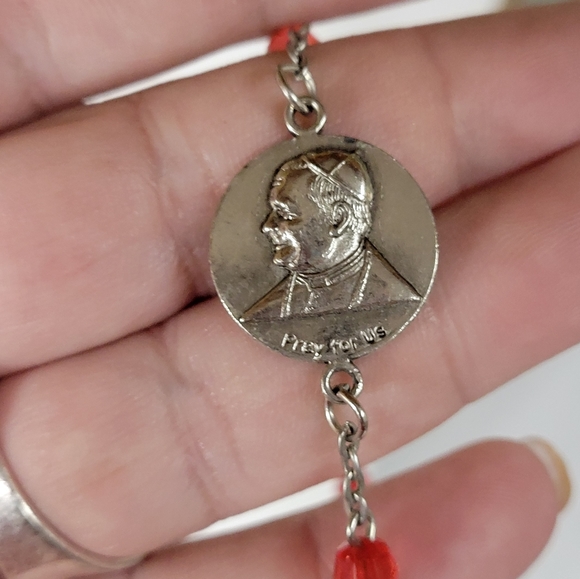 POPE JOHN PAUL ll Italy rosary beads. 📿 double sided. CRUCIFIX. - Picture 7 of 9